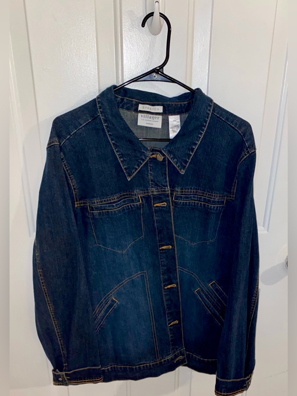 Villager Dark Blue Denim Jacket with Contrast Stitching